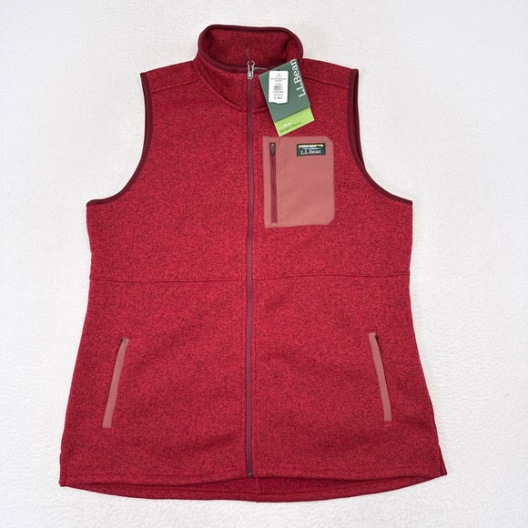 L.L. Bean Jackets & Blazers - LL Bean Sweater Fleece Vest Long Womens XL Rosewood Red Outerwear Hiking NEW